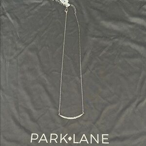 Park Lane “Tide” Silver Necklace with Sparkling Accents 19” long